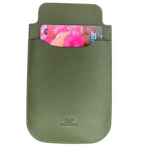 Hermes Swift Chevre Calfskin Olive Green Credit Card Drivers License Wallet